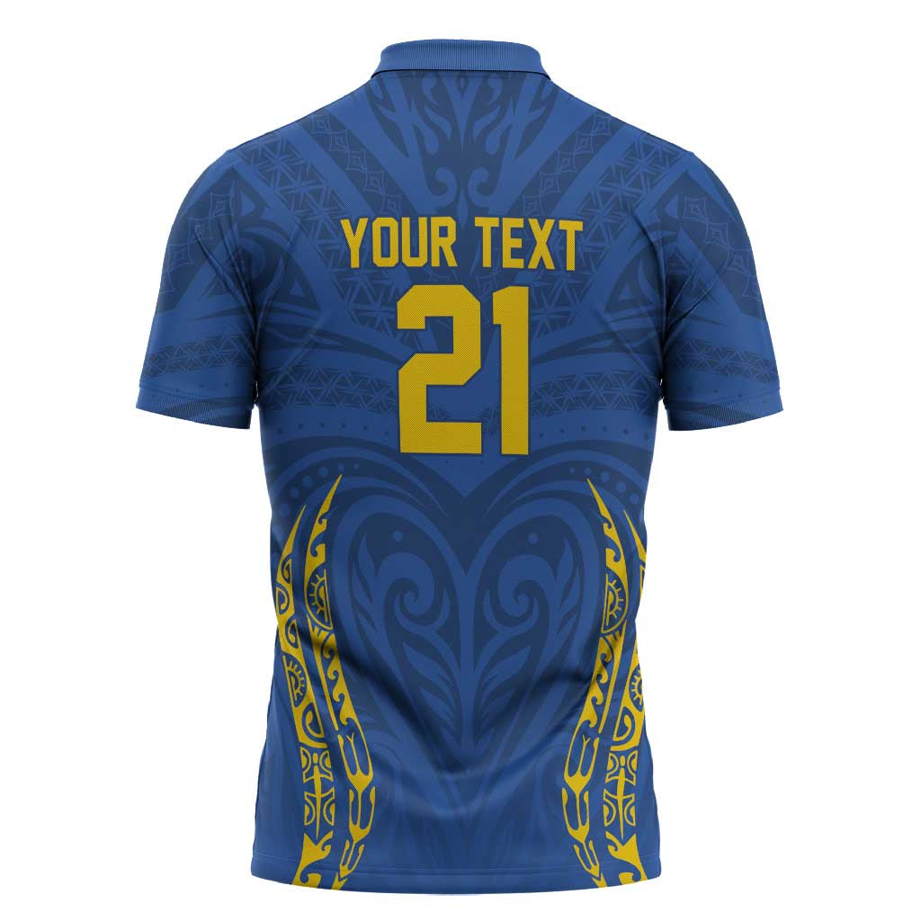 Custom Oceania Football Solomon Kings Zipper Polo Shirt Polynesian Tribal Pattern LT9 - Polynesian Pride