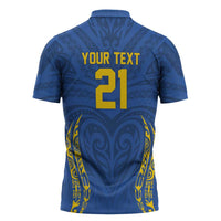 Custom Oceania Football Solomon Kings Zipper Polo Shirt Polynesian Tribal Pattern LT9 - Polynesian Pride