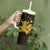 Gold Hawaiian Hibiscus Shaka Sign Tumbler With Handle