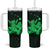 Green Hawaiian Hibiscus Shaka Sign Tumbler With Handle