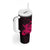 Pink Hawaiian Hibiscus Shaka Sign Tumbler With Handle