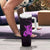 Purple Hawaiian Hibiscus Shaka Sign Tumbler With Handle