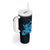 Blue Hawaiian Hibiscus Shaka Sign Tumbler With Handle