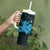 Blue Hawaiian Hibiscus Shaka Sign Tumbler With Handle