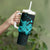 Turquoise Hawaiian Hibiscus Shaka Sign Tumbler With Handle