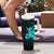 Turquoise Hawaiian Hibiscus Shaka Sign Tumbler With Handle