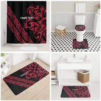 All Black Maori Tribal Tattoo Personalised Bathroom Set Classic Red Polynesian Style - Polynesian Pride