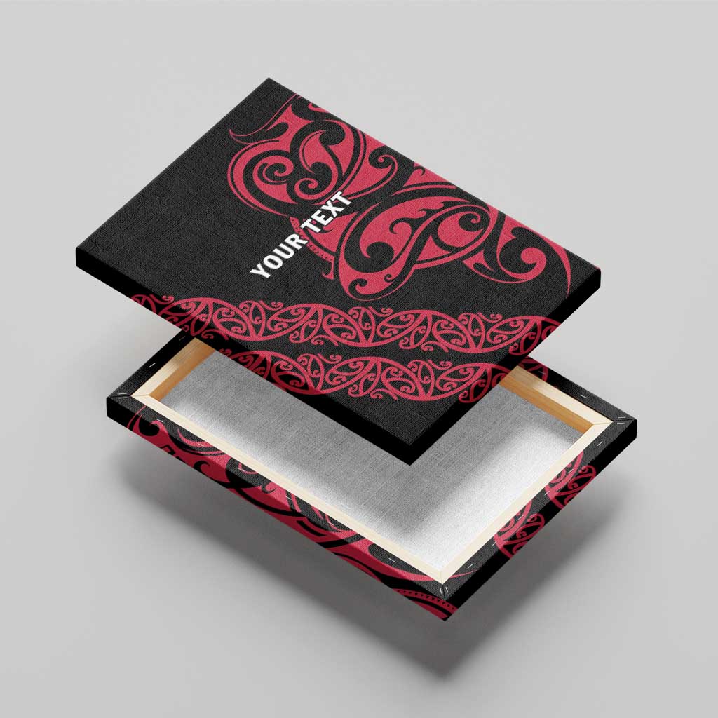 All Black Maori Tribal Tattoo Personalised Canvas Wall Art Classic Red Polynesian Style - Polynesian Pride