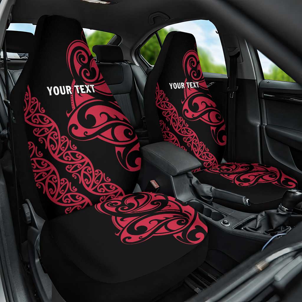 All Black Maori Tribal Tattoo Personalised Car Seat Cover Classic Red Polynesian Style - Polynesian Pride