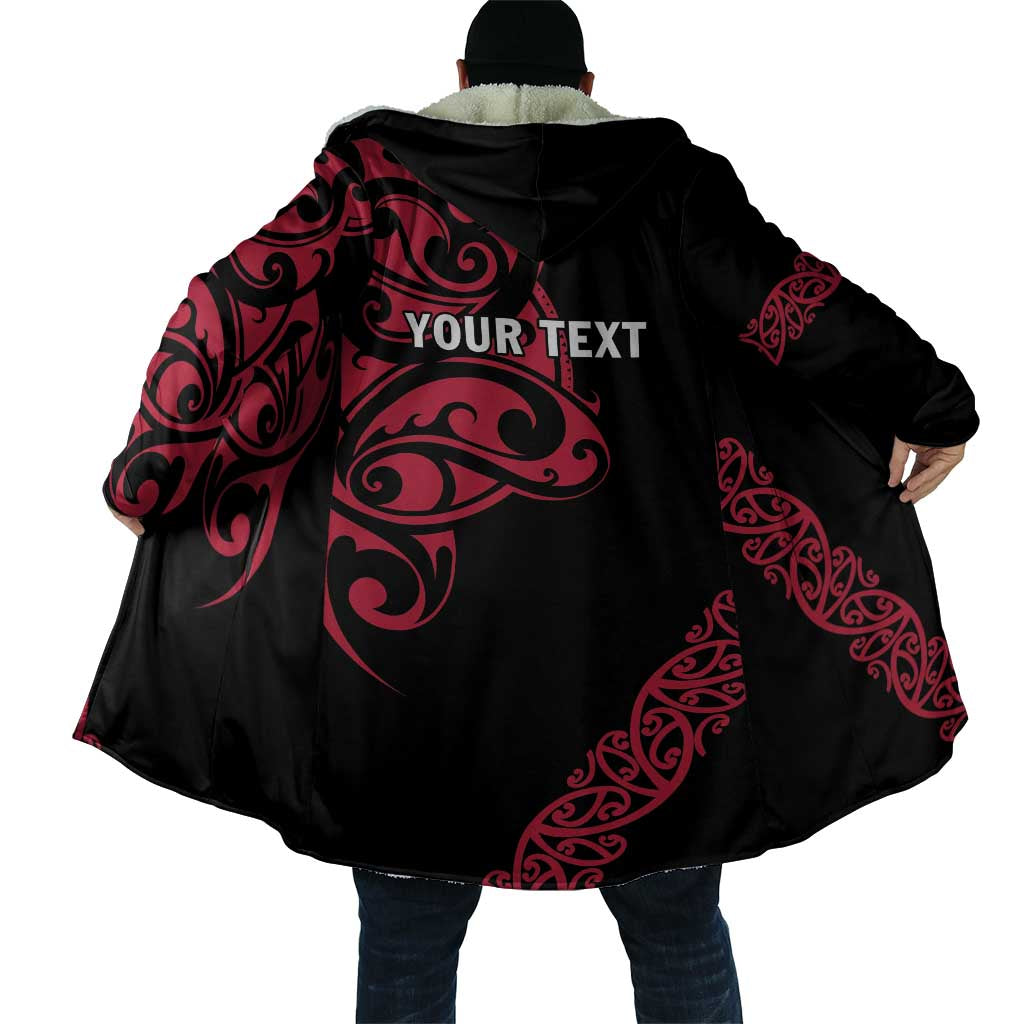 All Black Maori Tribal Tattoo Personalised Cloak Classic Red Polynesian Style - Polynesian Pride