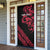 All Black Maori Tribal Tattoo Personalised Door Cover Classic Red Polynesian Style - Polynesian Pride