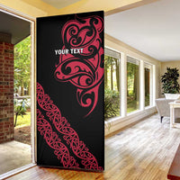 All Black Maori Tribal Tattoo Personalised Door Cover Classic Red Polynesian Style - Polynesian Pride