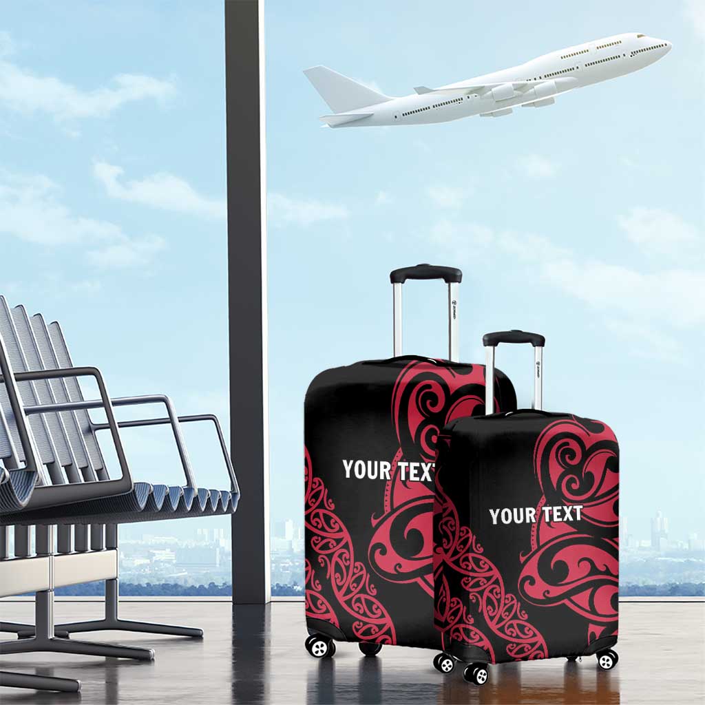 All Black Maori Tribal Tattoo Personalised Luggage Cover Classic Red Polynesian Style - Polynesian Pride