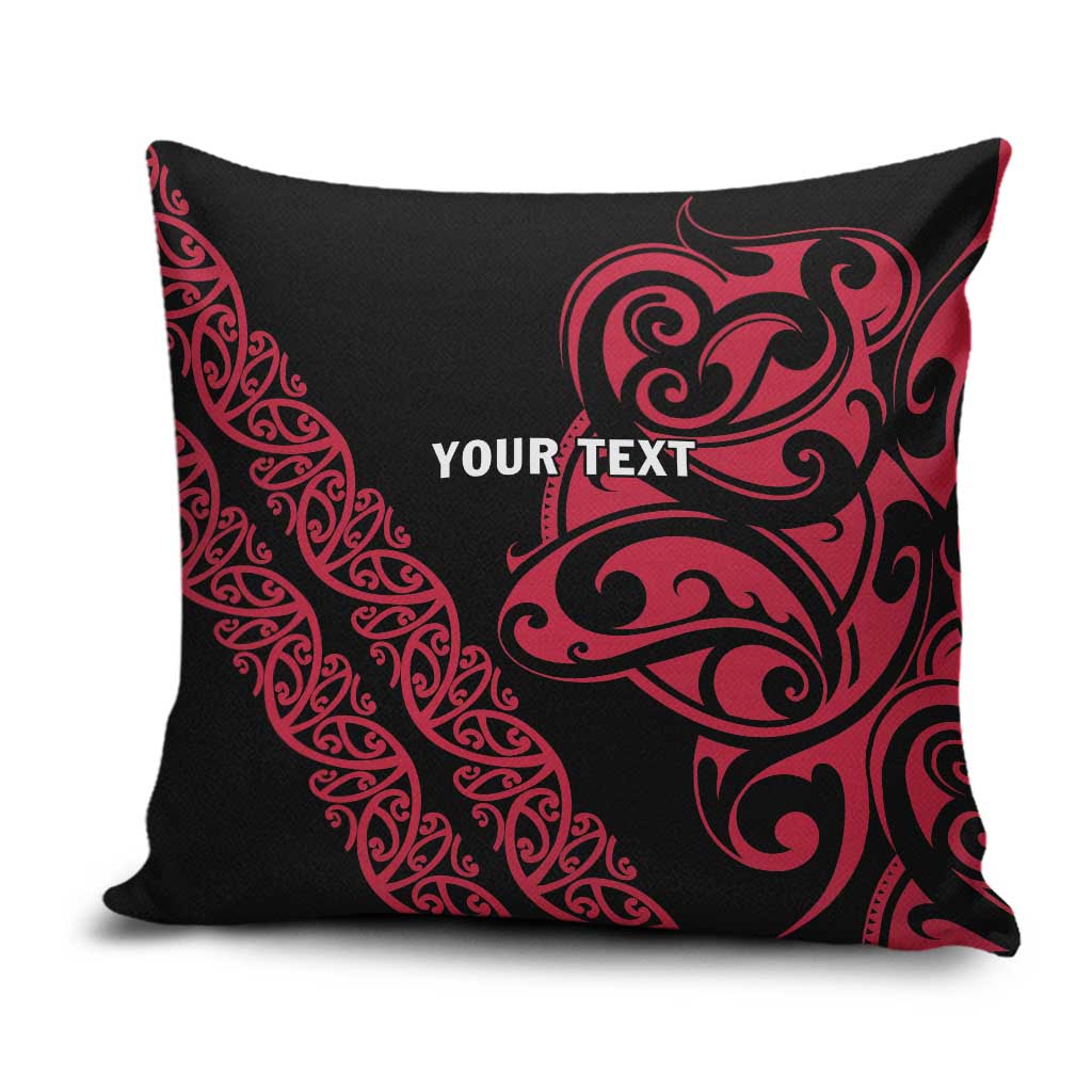 All Black Maori Tribal Tattoo Personalised Pillow Cover Classic Red Polynesian Style - Polynesian Pride