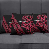 All Black Maori Tribal Tattoo Personalised Pillow Cover Classic Red Polynesian Style - Polynesian Pride