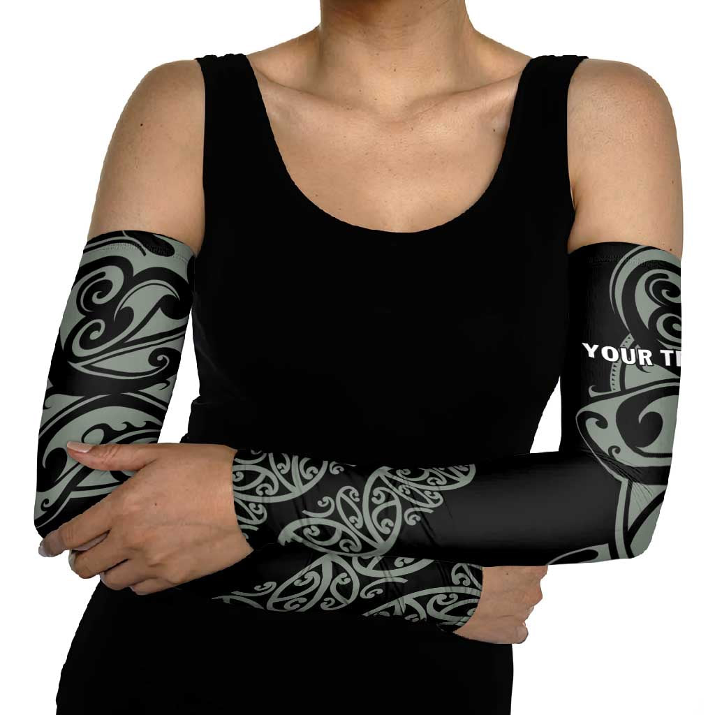 All Black Maori Tribal Tattoo Personalised Arm Sleeves Moss Green Polynesian Style - Polynesian Pride