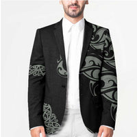 All Black Maori Tribal Tattoo Personalised Blazer Moss Green Polynesian Style - Polynesian Pride