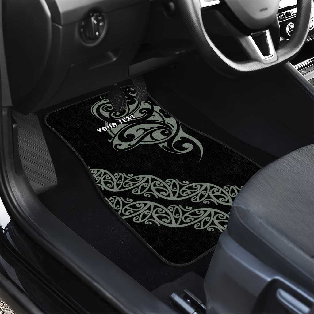 All Black Maori Tribal Tattoo Personalised Car Mats Moss Green Polynesian Style - Polynesian Pride