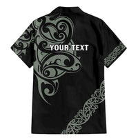 All Black Maori Tribal Tattoo Personalised Family Matching Mermaid Dress and Hawaiian Shirt Moss Green Polynesian Style - Polynesian Pride