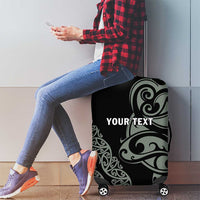 All Black Maori Tribal Tattoo Personalised Luggage Cover Moss Green Polynesian Style - Polynesian Pride