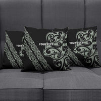 All Black Maori Tribal Tattoo Personalised Pillow Cover Moss Green Polynesian Style - Polynesian Pride