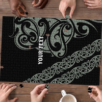All Black Maori Tribal Tattoo Personalised Puzzle Moss Green Polynesian Style - Polynesian Pride