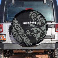 All Black Maori Tribal Tattoo Personalised Spare Tire Cover Moss Green Polynesian Style - Polynesian Pride