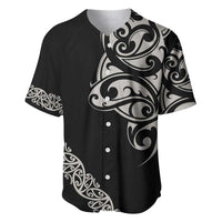 All Black Maori Tribal Tattoo Personalised Baseball Jersey Stone Gray Polynesian Style - Polynesian Pride