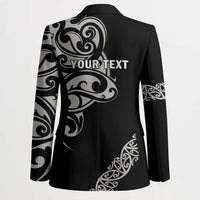All Black Maori Tribal Tattoo Personalised Blazer Stone Gray Polynesian Style - Polynesian Pride