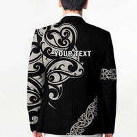 All Black Maori Tribal Tattoo Personalised Blazer Stone Gray Polynesian Style - Polynesian Pride
