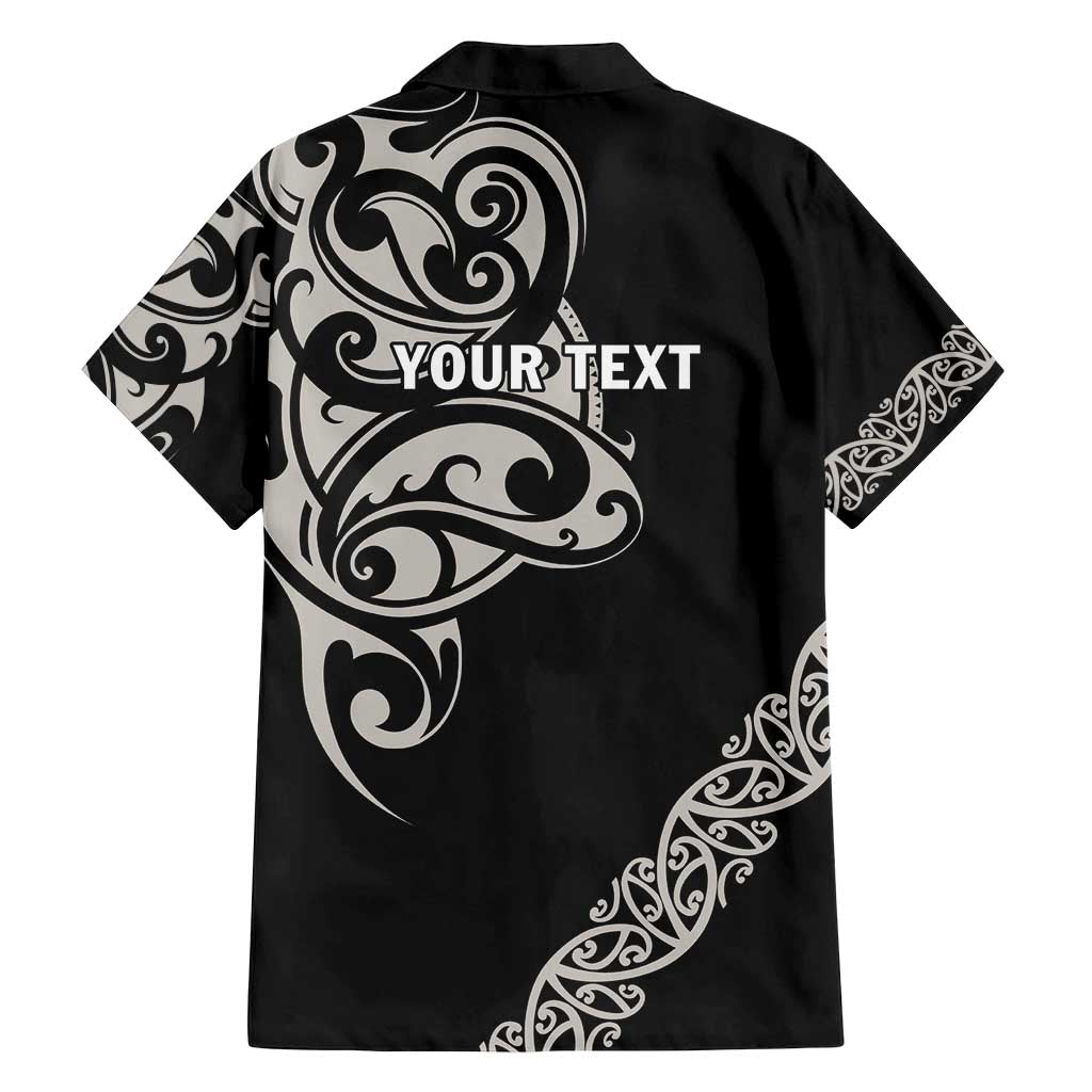 All Black Maori Tribal Tattoo Personalised Family Matching Long Sleeve Bodycon Dress and Hawaiian Shirt Stone Gray Polynesian Style - Polynesian Pride