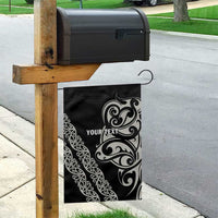 All Black Maori Tribal Tattoo Personalised Garden Flag Stone Gray Polynesian Style - Polynesian Pride