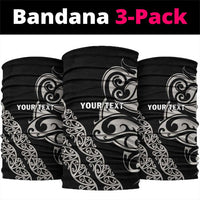 All Black Maori Tribal Tattoo Personalised Neck Gaiter Stone Gray Polynesian Style LT9