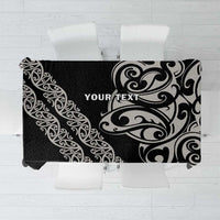All Black Maori Tribal Tattoo Personalised Tablecloth Stone Gray Polynesian Style - Polynesian Pride