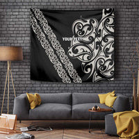 All Black Maori Tribal Tattoo Personalised Tapestry Stone Gray Polynesian Style - Polynesian Pride