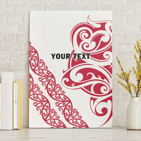 All White Maori Tribal Tattoo Personalised Canvas Wall Art Classic Red Polynesian Style - Polynesian Pride