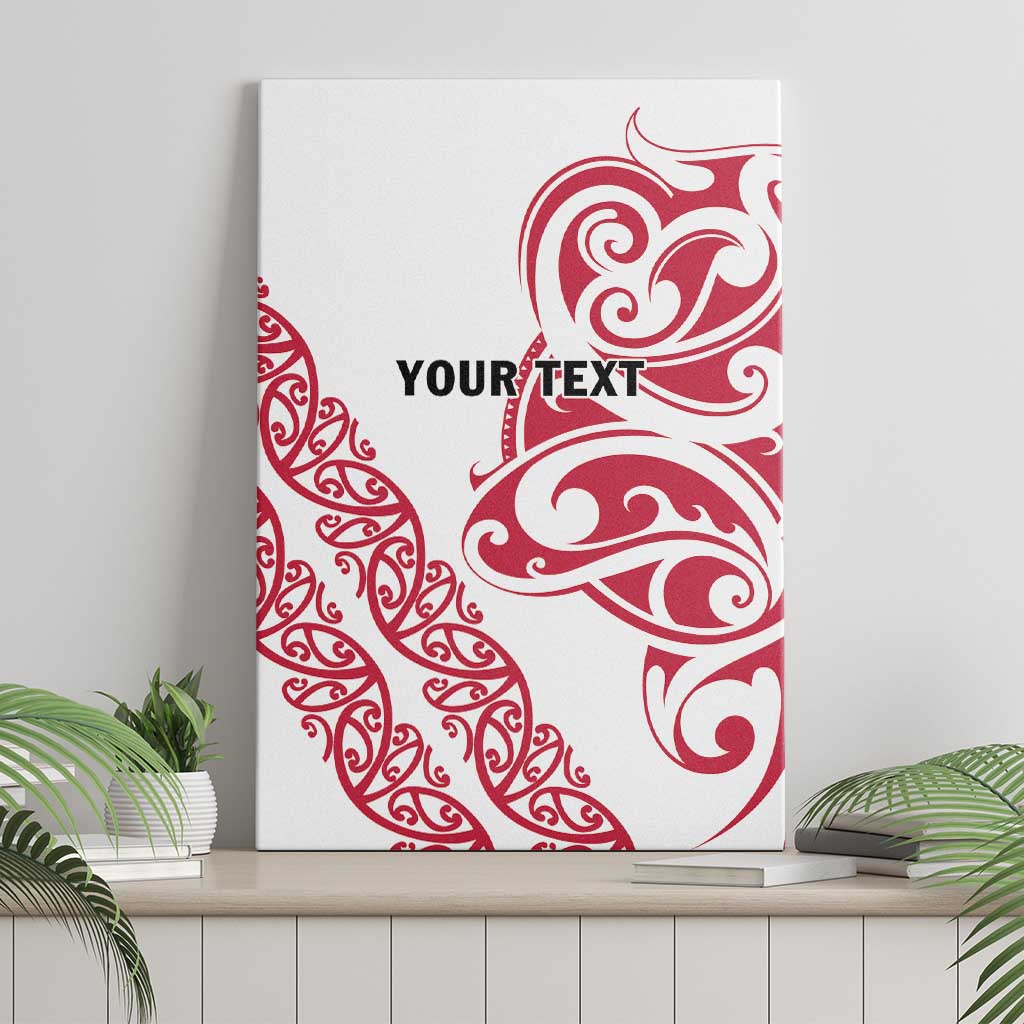 All White Maori Tribal Tattoo Personalised Canvas Wall Art Classic Red Polynesian Style - Polynesian Pride