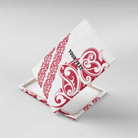 All White Maori Tribal Tattoo Personalised Canvas Wall Art Classic Red Polynesian Style - Polynesian Pride