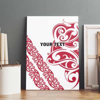 All White Maori Tribal Tattoo Personalised Canvas Wall Art Classic Red Polynesian Style - Polynesian Pride
