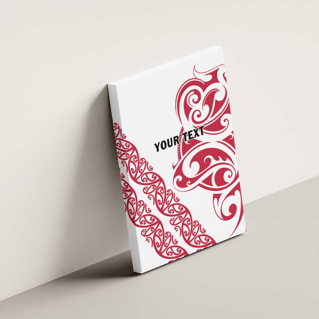 All White Maori Tribal Tattoo Personalised Canvas Wall Art Classic Red Polynesian Style - Polynesian Pride