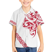 All White Maori Tribal Tattoo Personalised Family Matching Summer Maxi Dress and Hawaiian Shirt Classic Red Polynesian Style - Polynesian Pride