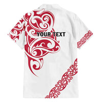 All White Maori Tribal Tattoo Personalised Family Matching Tank Maxi Dress and Hawaiian Shirt Classic Red Polynesian Style - Polynesian Pride