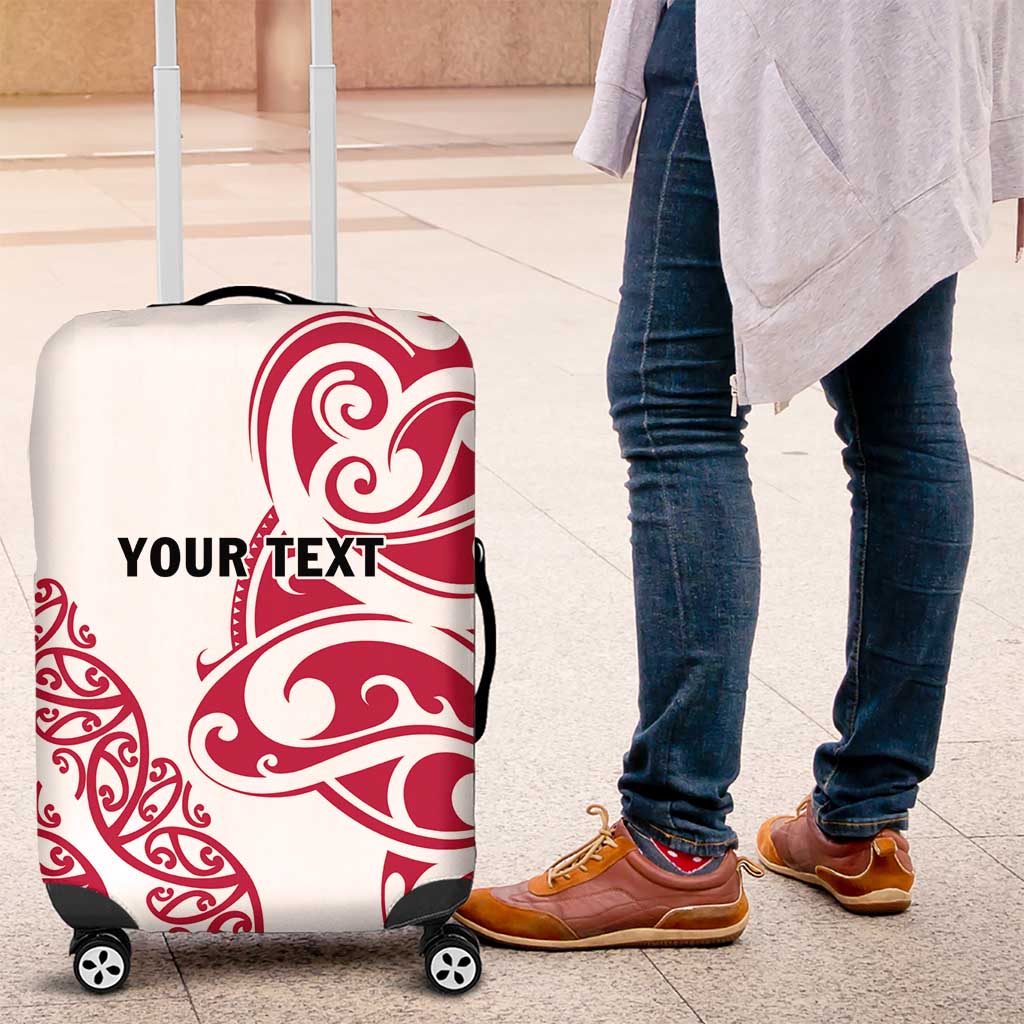 All White Maori Tribal Tattoo Personalised Luggage Cover Classic Red Polynesian Style - Polynesian Pride