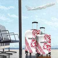 All White Maori Tribal Tattoo Personalised Luggage Cover Classic Red Polynesian Style - Polynesian Pride
