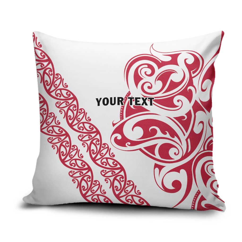 All White Maori Tribal Tattoo Personalised Pillow Cover Classic Red Polynesian Style - Polynesian Pride