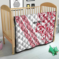 All White Maori Tribal Tattoo Personalised Quilt Classic Red Polynesian Style - Polynesian Pride
