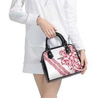 All White Maori Tribal Tattoo Personalised Shoulder Handbag Classic Red Polynesian Style - Polynesian Pride