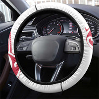 All White Maori Tribal Tattoo Steering Wheel Cover Classic Red Polynesian Style - Polynesian Pride