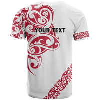All White Maori Tribal Tattoo Personalised T Shirt Classic Red Polynesian Style - Polynesian Pride