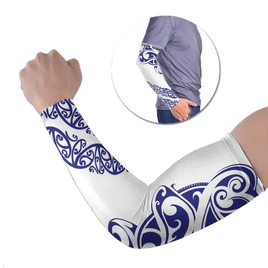 All White Maori Tribal Tattoo Personalised Arm Sleeves Dark Blue Polynesian Style - Polynesian Pride